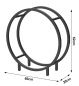 Preview: DanDiBo Firewood Rack Indoor Metal Black Standing Round 60 cm Firewood Stand 96468 Firewood Holder Firewood Rack Firewood Rack