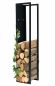 Preview: DanDiBo Kaminholzregal Innen Metall Schwarz Kaminholzständer 120 cm mit Rückwand an der Wand Hängend 96465 Holzkorb Kaminholzhalter Holzregal
