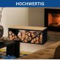 Preview: DanDiBo Kaminholzregal Innen mit Sitzbank Bank Metall Schwarz 96602 Brennholzregal Holzaufbewahrung Kaminholzständer Feuerholzregal