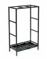 Preview: DanDiBo Kaminholzregal Innen Metall Schwarz Kaminholzständer 80 cm mit Schublade 96356 Holzkorb Kaminholzhalter Holzregal