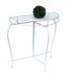 Preview: DanDiBo Konsolentisch Wandtisch Weiss 96313 Beistelltisch Metall 75 cm Gartentisch Halbtisch Tisch Halbrund Halbrundtisch Wandkonsole Konsole Wand