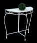 Preview: DanDiBo console table wall table white 96313 side table metal 75 cm garden table half table table half round half round table wall console console wall