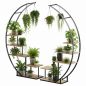 Preview: DanDiBo Pflanzenregal Indoor Blumenregal 170 cm Hoch Metall Schwarz Halbrund 96700 Blumentreppe Groß Rund Pflanzenständer plant stand