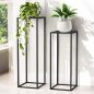 Preview: DanDiBo plant stand metal black square 2-piece set 96587 side table high flower stool flower stand modern design