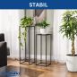 Preview: DanDiBo plant stand metal black square 2-piece set 96587 side table high flower stool flower stand modern design