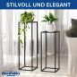 Preview: DanDiBo plant stand metal black square 2-piece set 96587 side table high flower stool flower stand modern design