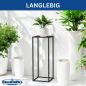 Preview: DanDiBo Pflanzenständer Metall Schwarz Eckig 80 cm 96588 Beistelltisch Hoch Blumenhocker Blumenständer Design Modern