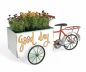 Preview: DanDiBo Blumenfahrrad für Garten Metall Stehend Fahrrad Weiß Rot 96529 Pflanzfahrrad Dekofahrrad Blumenständer