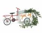 Preview: DanDiBo Blumenfahrrad für Garten Metall Stehend Fahrrad Weiß Rot 96529 Pflanzfahrrad Dekofahrrad Blumenständer