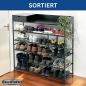 Preview: DanDiBo Shoe Rack Space-Saving Metal Black Modern 6 Tiers 100 cm with Shelf Shoe Stand with Storage Shoe Organizer Shoe Storage Shelf Design