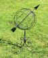 Preview: DanDiBo Sonnenuhr Garten Metall Globus 101806 Modern Stehend Sonnenuhr aus Schmiedeeisen 72 cm Gartenuhr Gartendeko