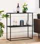 Preview: DanDiBo Konsolentisch Metall Schwarz Schmal mit 2 Ebenen Modern 80x80x25 cm Regal Stehend Standregal 96473 Metallregal mit Ablage