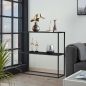 Preview: DanDiBo Konsolentisch Metall Schwarz Schmal mit 2 Ebenen Modern 80x80x25 cm Regal Stehend Standregal 96473 Metallregal mit Ablage