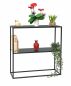 Preview: DanDiBo Konsolentisch Metall Schwarz Schmal mit 2 Ebenen Modern 80x80x25 cm Regal Stehend Standregal 96473 Metallregal mit Ablage