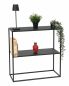 Preview: DanDiBo Konsolentisch Metall Schwarz Schmal mit 2 Ebenen Modern 80x80x25 cm Regal Stehend Standregal 96473 Metallregal mit Ablage