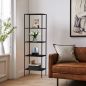 Preview: DanDiBo Standregal Schwarz Schmal Metall mit 5 Ebenen 170x50x35 cm Regal Bad Küche Stehend 96472 Metallregal Aufbewahrungsregal Modern