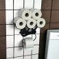 Preview: DanDiBo Toilettenpapierhalter Schwarz Matt Wand Metall Affe Klopapierhalter Toilettenrollenhalter WC Rollenhalter Ersatzrollenhalter