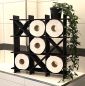 Preview: DanDiBo Toilet roll holder Black Wood Tic Tac Toe 96421 Toilet roll holder WC Freestanding Replacement roll holder Paper holder Roll holder