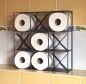 Preview: DanDiBo Toilettenpapierhalter Schwarz Metall TicTacToe 96418 Klopapierhalter Wand WC Ersatzrollenhalter Wandmontage Papierhalter Rollenhalter