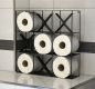 Preview: DanDiBo Toilettenpapierhalter Schwarz Metall TicTacToe 96418 Klopapierhalter Wand WC Ersatzrollenhalter Wandmontage Papierhalter Rollenhalter