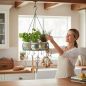 Preview: DanDiBo Pot Hanger Ceiling Rack Hanging Basket Green 96006 60 cm Hanging Shelf Sausage Crown Basket Kitchen Shelf Kitchen Crown Herb Crown