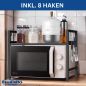 Preview: DanDiBo Adjustable Kitchen Shelf for Countertop Black Standing 2-Tier 40-64 cm Kitchen Shelf 96613 Standing Shelf
