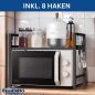 Preview: DanDiBo Adjustable Kitchen Shelf for Countertop Black Standing 2-Tier 40-64 cm Kitchen Shelf 96613 Standing Shelf