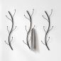 Preview: DanDiBo Wall Coat Rack Black Metal Set of 3 Flora Wall Mounted Coat Rack 93861 Coat Hooks Hallway Coat Rack Hook Rail