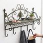 Preview: DanDiBo Wall Coat Rack with Shelf 60 cm Antique Metal Coat Rack Rail Hanging Coat Rack Hooks Malega 12205 Vintage