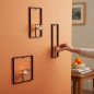 Preview: DanDiBo Wall Tealight Holder Metal Black Carre Set of 3 Wall Candle Holder Tealight Holder Wall Mounted Candle Holder