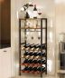 Preview: DanDiBo Wine Rack Metal Black Standing with Glass Holder 100 cm 96575 Bottle Rack Bottle Stand Bottle Holder Modern