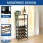 Preview: DanDiBo Wine Rack Metal Black Standing with Glass Holder 100 cm 96575 Bottle Rack Bottle Stand Bottle Holder Modern