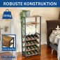 Preview: DanDiBo Wine Rack Metal Black Standing with Glass Holder 100 cm 96575 Bottle Rack Bottle Stand Bottle Holder Modern