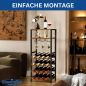 Preview: DanDiBo Wine Rack Metal Black Standing with Glass Holder 100 cm 96575 Bottle Rack Bottle Stand Bottle Holder Modern