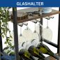 Preview: DanDiBo Wine Rack Metal Black Standing with Glass Holder 100 cm 96575 Bottle Rack Bottle Stand Bottle Holder Modern