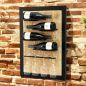 Preview: DanDiBo Weinregal Wand Metall Schwarz 4 Flaschen mit Glashalter 96617 Weinhalter Wandregal Modern Flaschenhalter Design Wanddeko