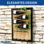 Preview: DanDiBo Weinregal Wand Metall Schwarz 4 Flaschen mit Glashalter 96617 Weinhalter Wandregal Modern Flaschenhalter Design Wanddeko