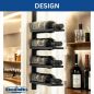 Preview: DanDiBo Wine Rack Wall Black Metal 96638 Bottle Rack Bottle Holder Wall Mount Modern Wall Shelf for 4 Bottles