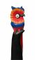 Preview: DanDiBo Deko Figur Eule Nr.2 Vogel aus Holz Skulptur Rot Blau 80 cm Holzvogel Handgeschnitzt Stehend Tierfigur Schnitzskulptur