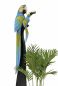 Preview: DanDiBo Deko Figur Papagei 2er Nr.36 Vogel aus Holz Skulptur Blau Gelb 98 cm Holzvogel Handgeschnitzt Stehend Tierfigur Schnitzskulptur