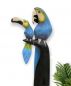 Preview: DanDiBo Deko Figur Papagei 2er Nr.36 Vogel aus Holz Skulptur Blau Gelb 98 cm Holzvogel Handgeschnitzt Stehend Tierfigur Schnitzskulptur
