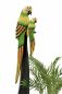 Preview: DanDiBo Deko Figur Papagei 2er Nr.41 Vogel aus Holz Skulptur Orange Grün 100 cm Holzvogel Handgeschnitzt Stehend Tierfigur Schnitzskulptur