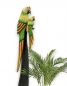 Preview: DanDiBo Deko Figur Papagei 2er Nr.41 Vogel aus Holz Skulptur Orange Grün 100 cm Holzvogel Handgeschnitzt Stehend Tierfigur Schnitzskulptur