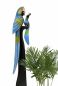 Preview: DanDiBo Deko Figur Papagei 2er Nr.48 Vogel aus Holz Skulptur Blau Gelb 101 cm Holzvogel Handgeschnitzt Stehend Tierfigur Schnitzskulptur