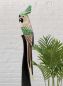 Preview: DanDiBo Deko Figur Papagei Nr.30 Vogel aus Holz Skulptur Grün Creme 80 cm Holzvogel Handgeschnitzt Stehend Tierfigur Schnitzskulptur