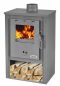 Preview: Kaminofen Grau Holzofen 9,7 kW Kamin B1 Ofen Dauerbrandofen Werkstattofen Schwedenofen Hüttenofen Heizofen