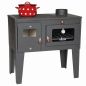 Preview: EEK A Wood-burning stove with baking compartment and hob Alegra 93894 6 kW Fireplace Multiple occupancy wood-burning stove Oven Wood-burning cooker Kitchen hob Cooking plate Kitchen oven