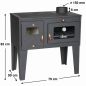 Preview: EEK A Wood-burning stove with baking compartment and hob Alegra 93894 6 kW Fireplace Multiple occupancy wood-burning stove Oven Wood-burning cooker Kitchen hob Cooking plate Kitchen oven