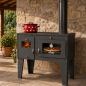 Preview: EEK A Wood-burning stove with baking compartment and hob Alegra 93894 6 kW Fireplace Multiple occupancy wood-burning stove Oven Wood-burning cooker Kitchen hob Cooking plate Kitchen oven