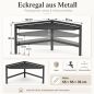 Preview: DanDiBo Eckregal Küche Küchenregal Arbeitsplatte 55x55 cm Mikrowellenregal Schwarz 2 Stufig 96736 Mikrowellen Regal Ecke